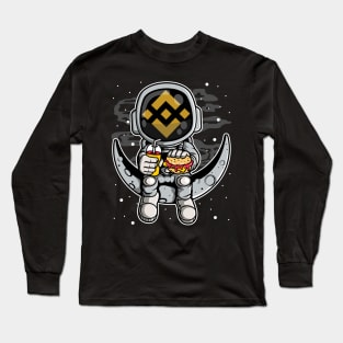 Astronaut Fastfood Binance BNB Coin To The Moon Crypto Token Cryptocurrency Wallet Birthday Gift For Men Women Kids Long Sleeve T-Shirt